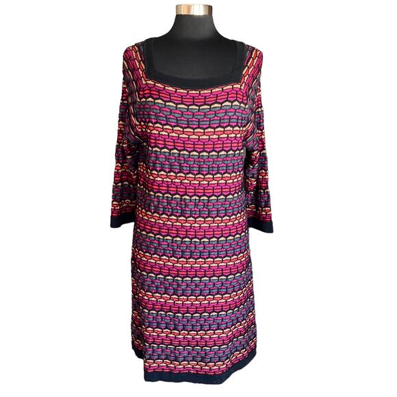 Lane Bryant Multicolor Gold Metallic Geometric Knit Dress Size 14/16 Pullover - Picture 1 of 10